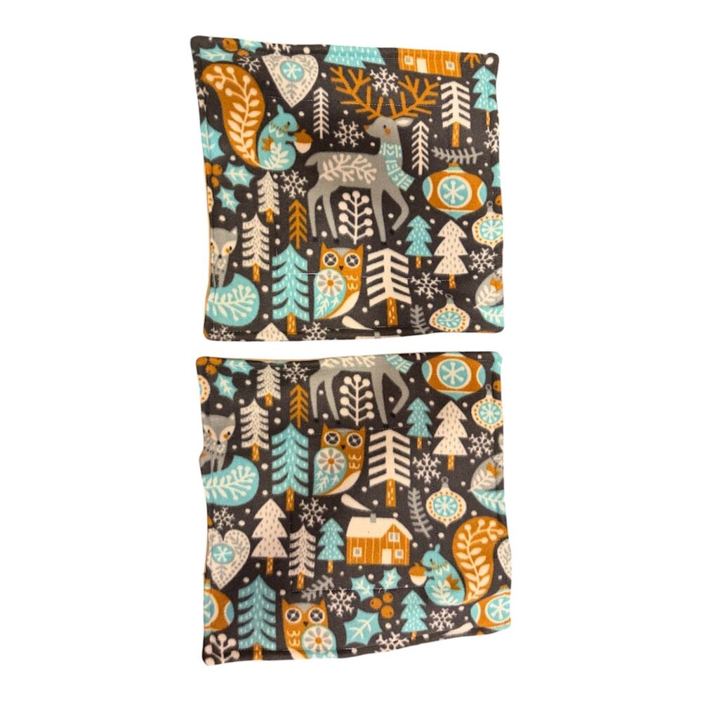 Guinea Pig Small Animal Fleece Cage Pads x2 Reversible 16" Swedish Christmas